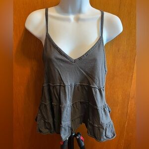 American Eagle A-line spaghetti strap, cotton, black top, medium.